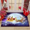 Merry Christmas Home Entrance Decoration Carpet Santa Claus Elk Print Floor Mat Door Mat Living Room Bathroom Non-Slip Carpet