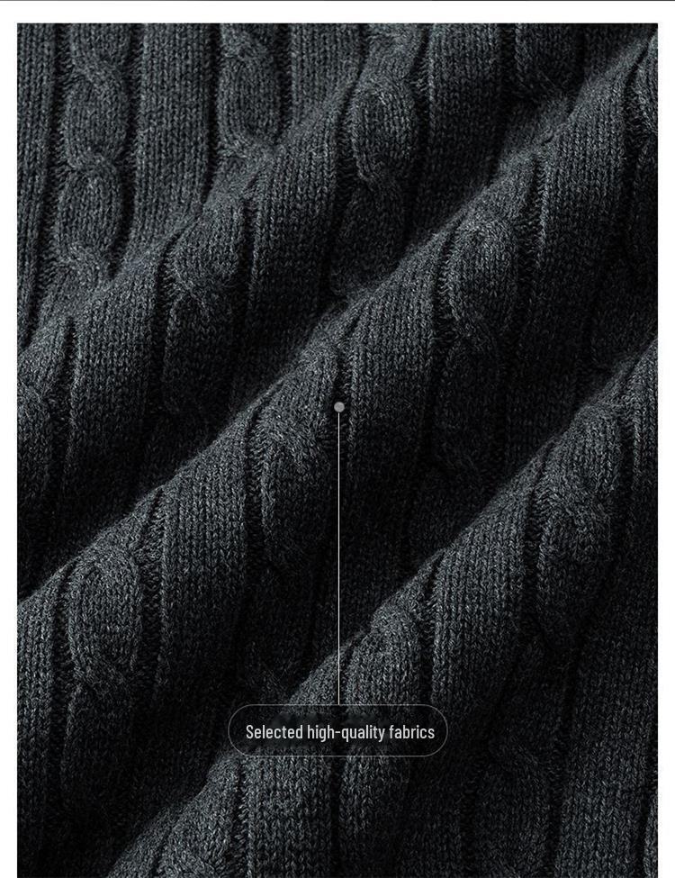 Herren Weicher und Schöner Dicker Baumwoll-Rollkragenpullover mit Samt-Thermofutter