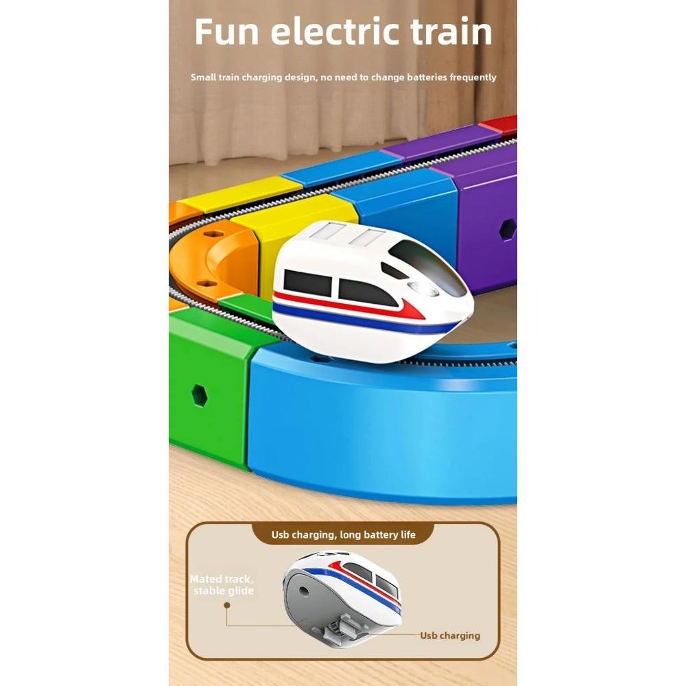 Dětská magická dráha s vláčkem Elektrická sestavitelná stavebnice Magnetická kolejová dráha Bludiště Vzdělávací hračky pro děti Vánoční dárky