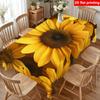 2D Flat Printed, 1pc Sunflower-themed Tablecloth, Durable Polyester Tablecloth, Flat Print, Close-up Sunflower Print, Spring and Summer Home Decor, Pe