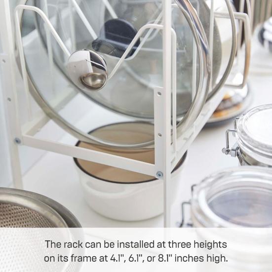 Pot Lid Holder Countertop Organizer Shelf Strong Load-bearing Adjustable Design Expandable Kitchen Storage Rack