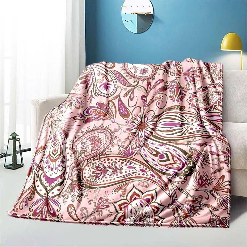 Retro Patternblanket Sofa Blanket Air Conditioning Cover Blanket Blankets for Beds Cute Blanket Children‘s Blanket Thin Blanket
