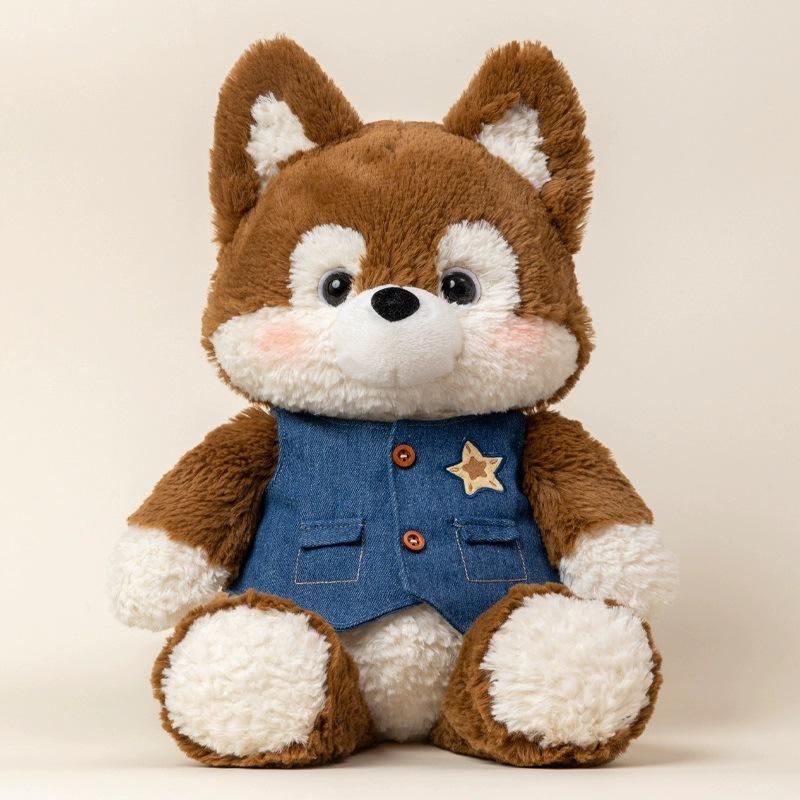 50cm simulation forest animal fox plush stuffed toy large horror prank toy kawaii bedroom decoration pillow birthday gift