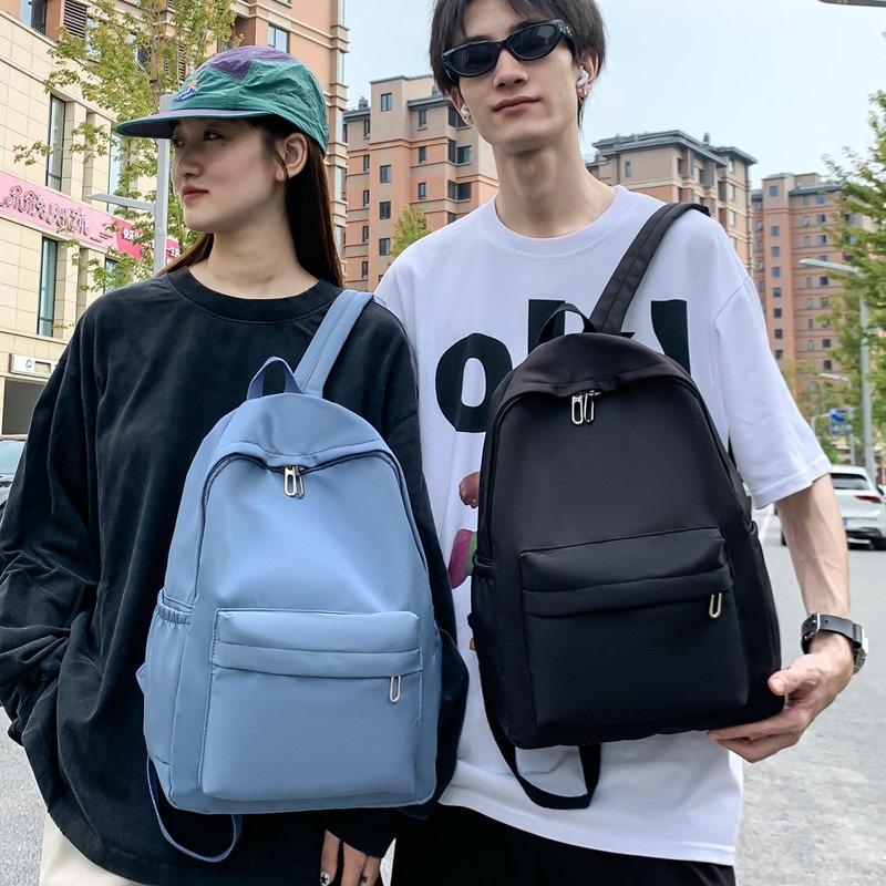 Schoolbag New Solid Color Versatile Backpack Leisure Travel Commuter Backpack Large Capacity Lightweight Student School Bag