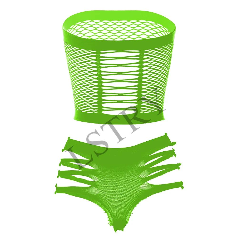 Sexy Lingerie Women Fishnet Bikini Transparent Mesh Bodysuit Erotic Underwear Stockings Porn Costume Sexy Dress Set