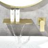 Brushed Gold Bathroom Bathtub Faucet Brass Concealed Waterfall Basin Faucet Single Handle Mixed Hot And Cold Sink Faucet