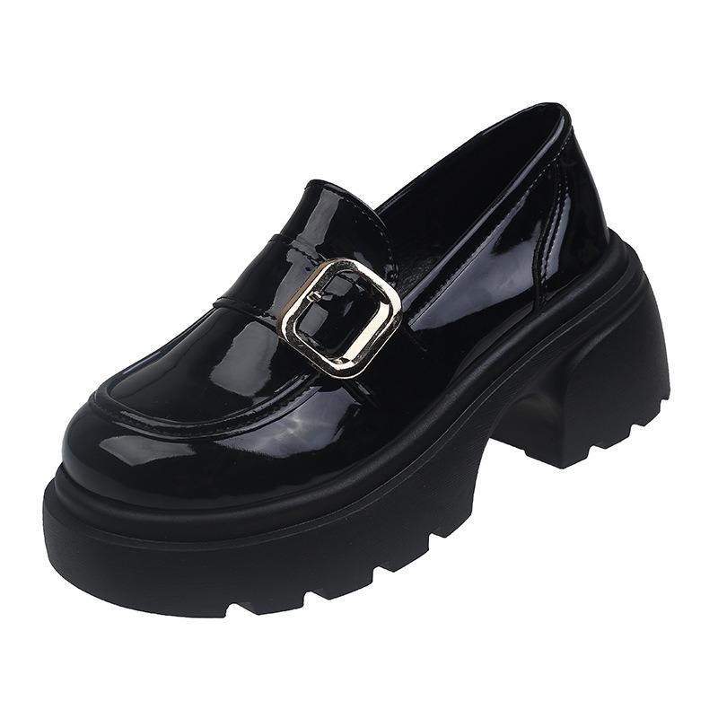 Platform Women's Autumn New Mary Jane One-pedal J Uniform Small Leather Shoes Women