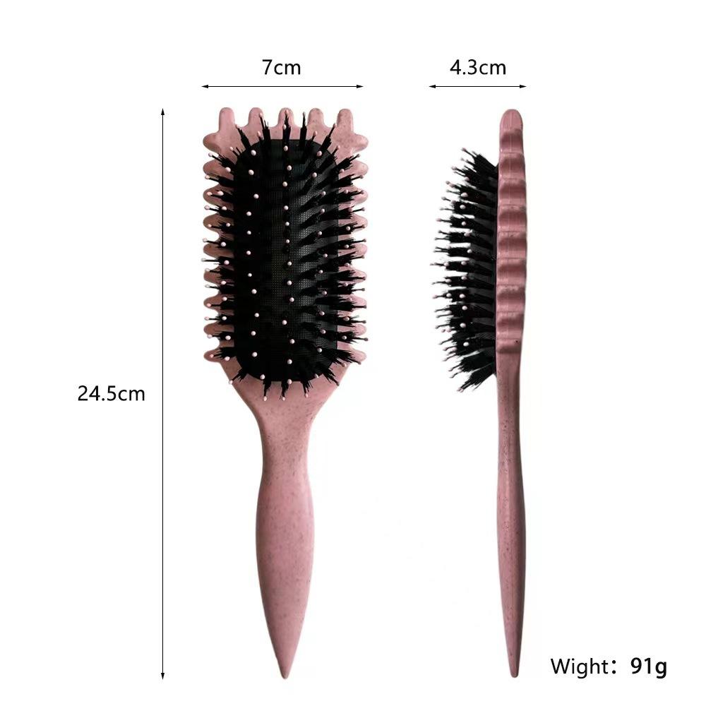 1 PCS  Women Curl Defining Brush, Boar Bristle Hair Brush Styling Brush, Curly Hair Brush, Shaping & Defining Curls