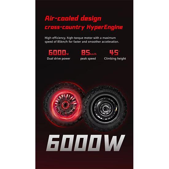 E-Scooter BOYUEDA S5 Elektroroller 6000W Motor 60V38AH Akku 120KM Reichweite 85KM/H Geschwindigkeit NFC Smart App RGB-Lichter Offroad E-Scooter