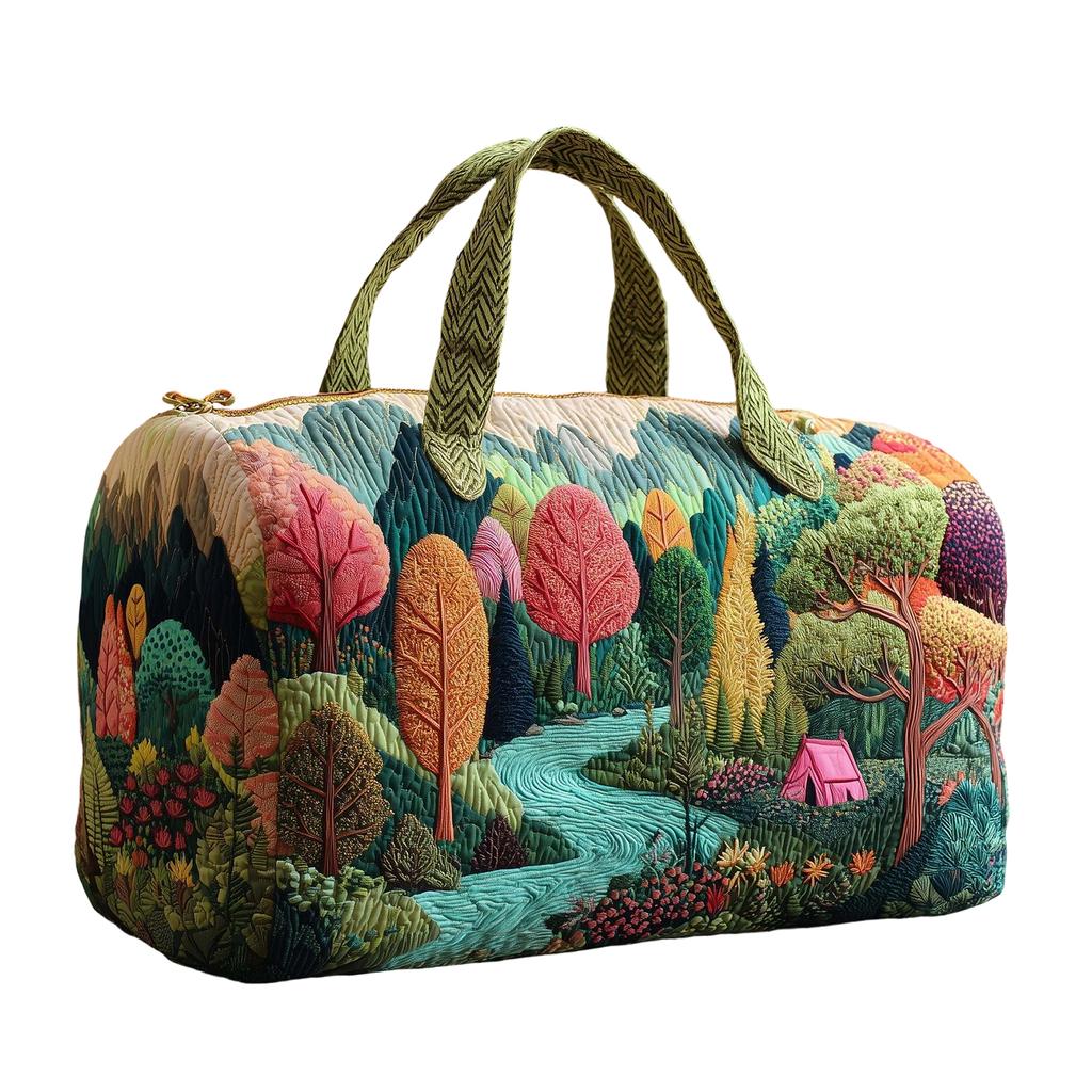 Borsa da Viaggio Trapuntata Imbottita Serie Floreale 3D Borsa Yoga da Donna alla Moda Stampata Borsa a Mano