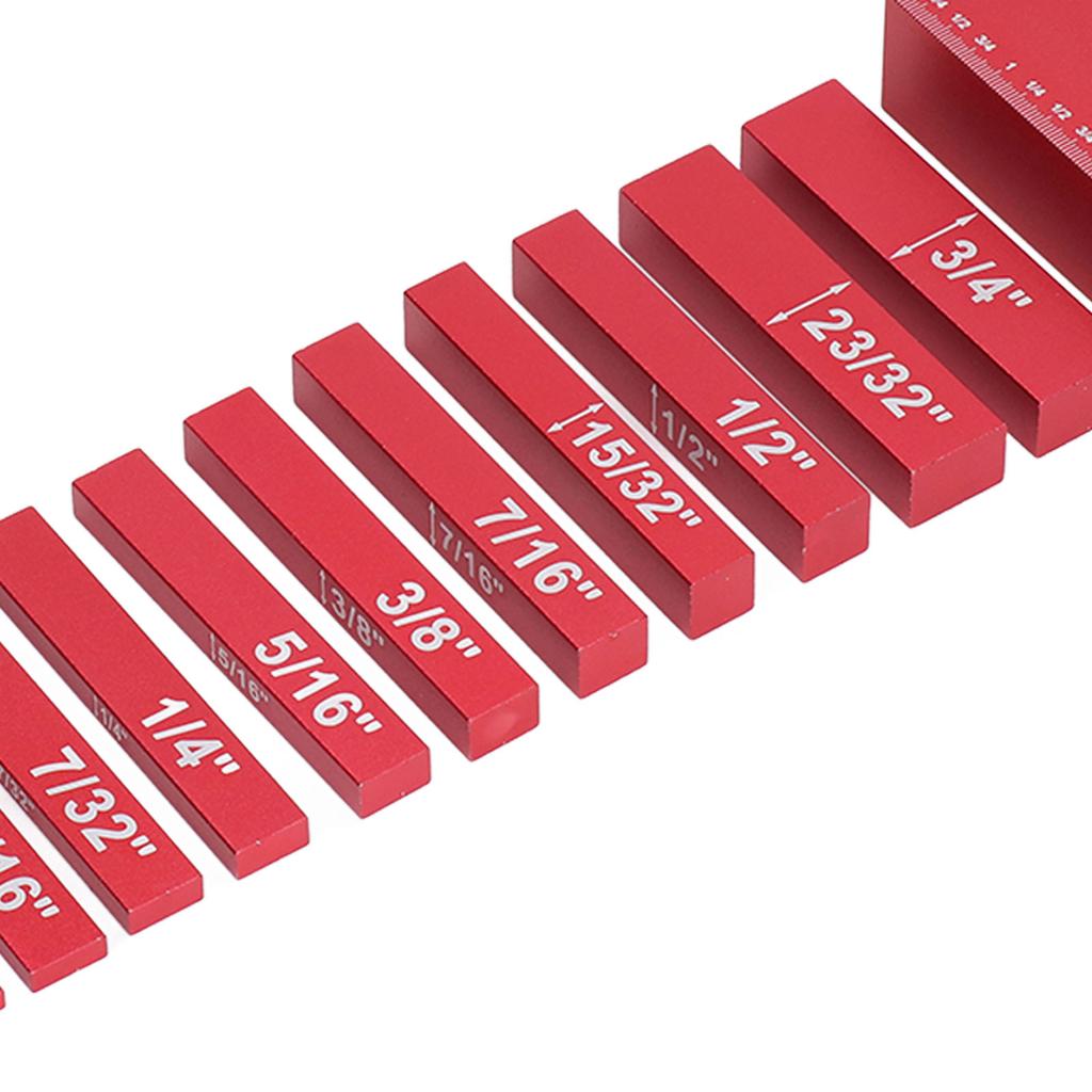 15pcs Setup Blocks Engraved Size Aluminum Alloy High Strength Height Gauge Set for Woodworking