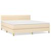 Vidaxl Continental Bed with Mattress, Cream, Fabric, 160X200 Cm