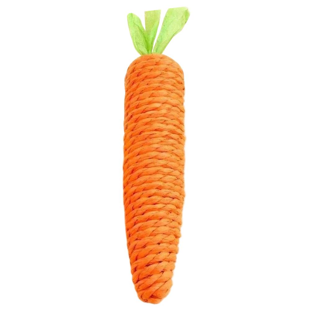Cat Toy Carrot Sound Pet Products Bite Resistant Paper Rope Scratcher Clean Teeth Interactive Play Cat Carrot Chew Toy For Cat