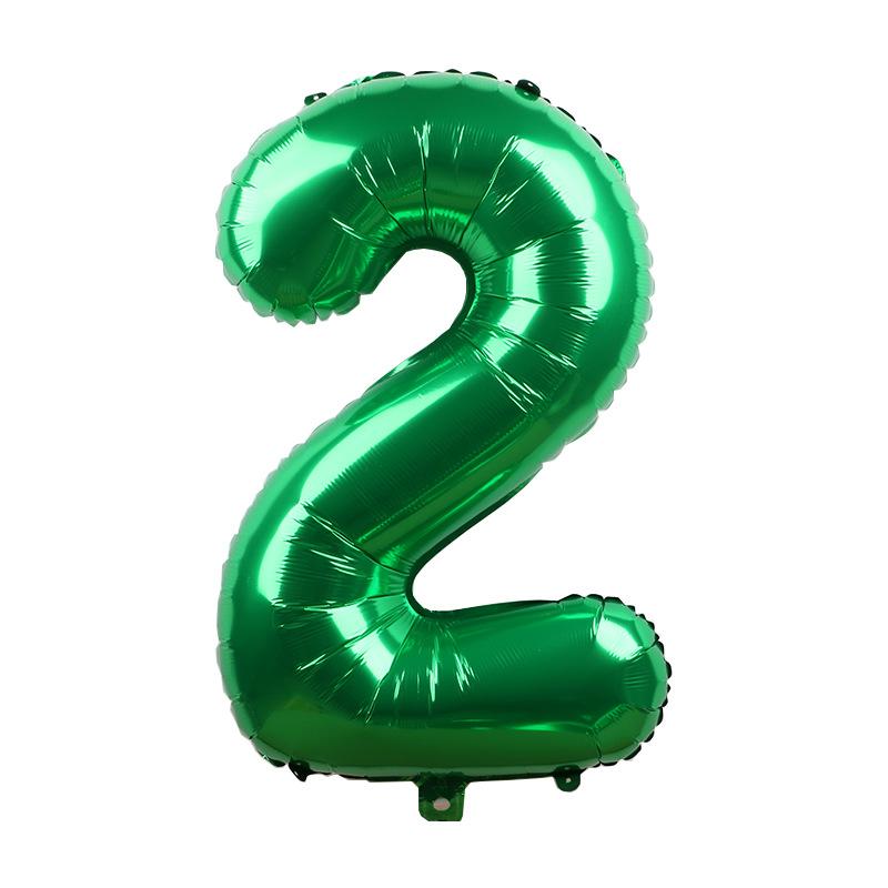 1pcs 32inch Large Dark Green Number Balloons Spring Jungle Safari Birthday Party Foil Balloon 0 1 2 3 4 5 6 7 8 9 globos Balls