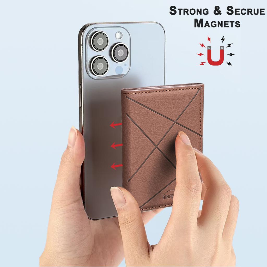 EUCAGR Artificial Leather Credit Card Magnetic Elastic Wallet(5 Card Slot)with Strong Magnetic Accessories | ID Card Clip Wallet