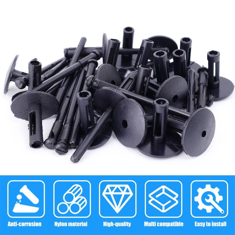 Black Plastic Rivet Clip Retainer Fastener Blind Rivets Head Break Mandrel Blind Nail Rivets for BMW VW Chrysler Ford