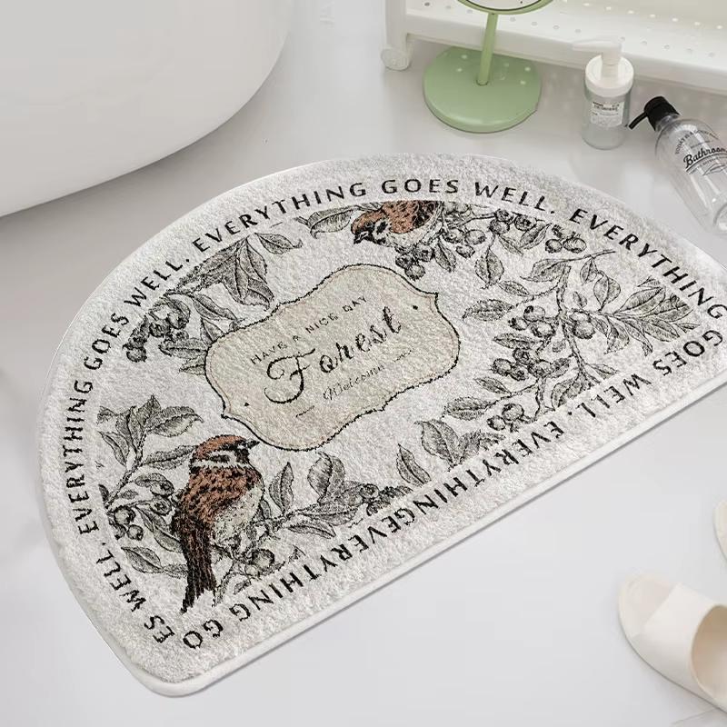 Semi-Circular Carpet Soft Foot Mat Absorbent Bathroom Mat Door Mat Living Room Carpet Rug For Bedroom Welcome Mat Home De