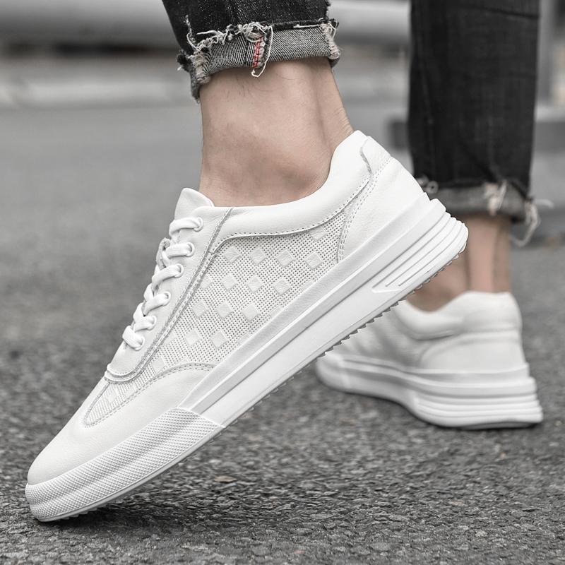 Mode Herren Echtleder Flache Freizeitschuhe 2024 Neue Leichte Sneaker Atmungsaktive Sportschuhe Schuhe Alleskönner Herren Tennisschuhe