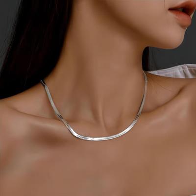 Náhrdelník Lady Snake Bone Řetízek Lehký nastavitelný s prodlouženým řetízkovým leskem Titanová ocel Valentines