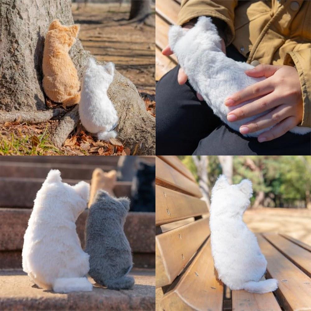 Multi Pouch M Size Cat Design Gray Russian