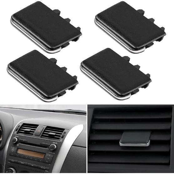 4PCS Front Row AC Vent Air Conditioning Vent Outlet Tab Clips Fit for Toyota for Corolla Black