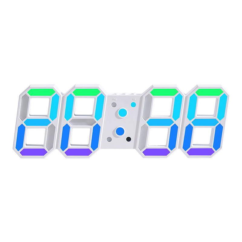 Electronic Wall Clock Can Be Upright and Hung Dual-purpose LED Digital Clock Colorful Bedside Luminous Clock 0733