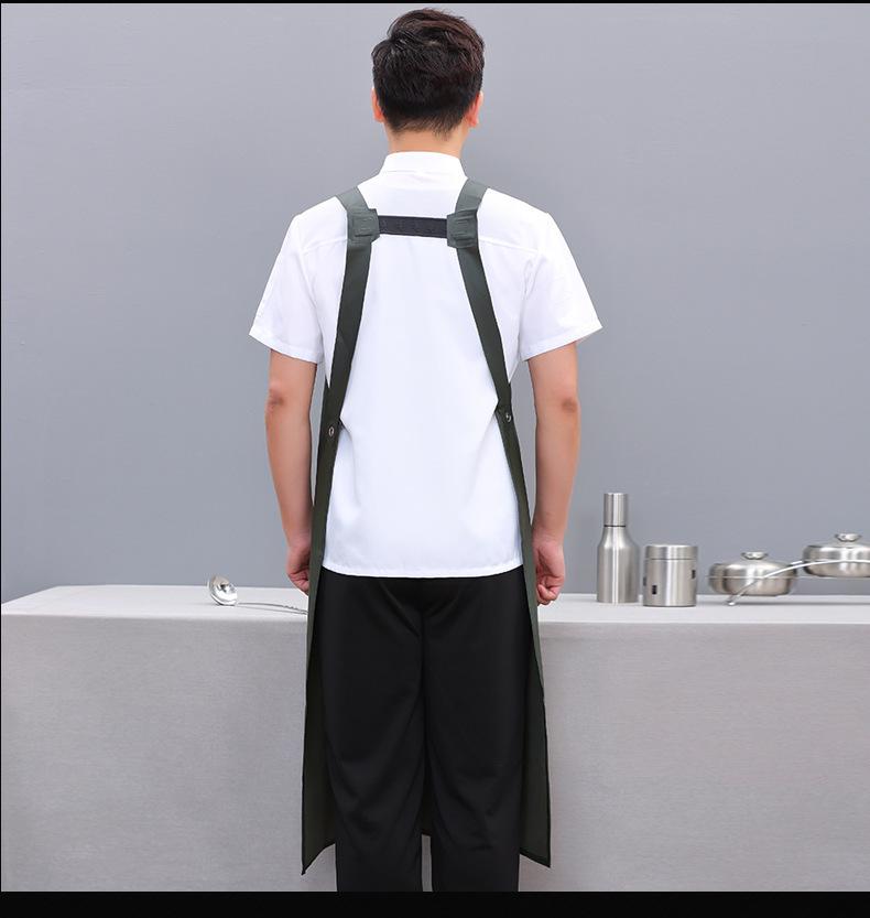 Waterproof Oil-Proof Soft Leather Apron for Kitchen, Dishwashing, Seafood Prep, and Catering - Unisex Long Style.