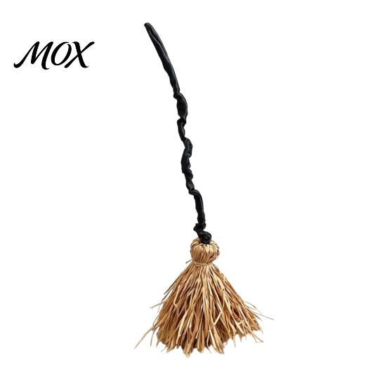 Kids Adult Cosplay Halloween Witch Broom with Green LED Light, Glowing Wizard Easy Assembly Tool Broomstick, Costume Prop for Themed Parties,