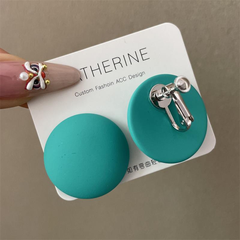 Neue runde bunte Ohrringe für Damen - Bonbonartige fluoreszierende Farbe, Übertriebene große runde Scheiben als Ohrringe.
