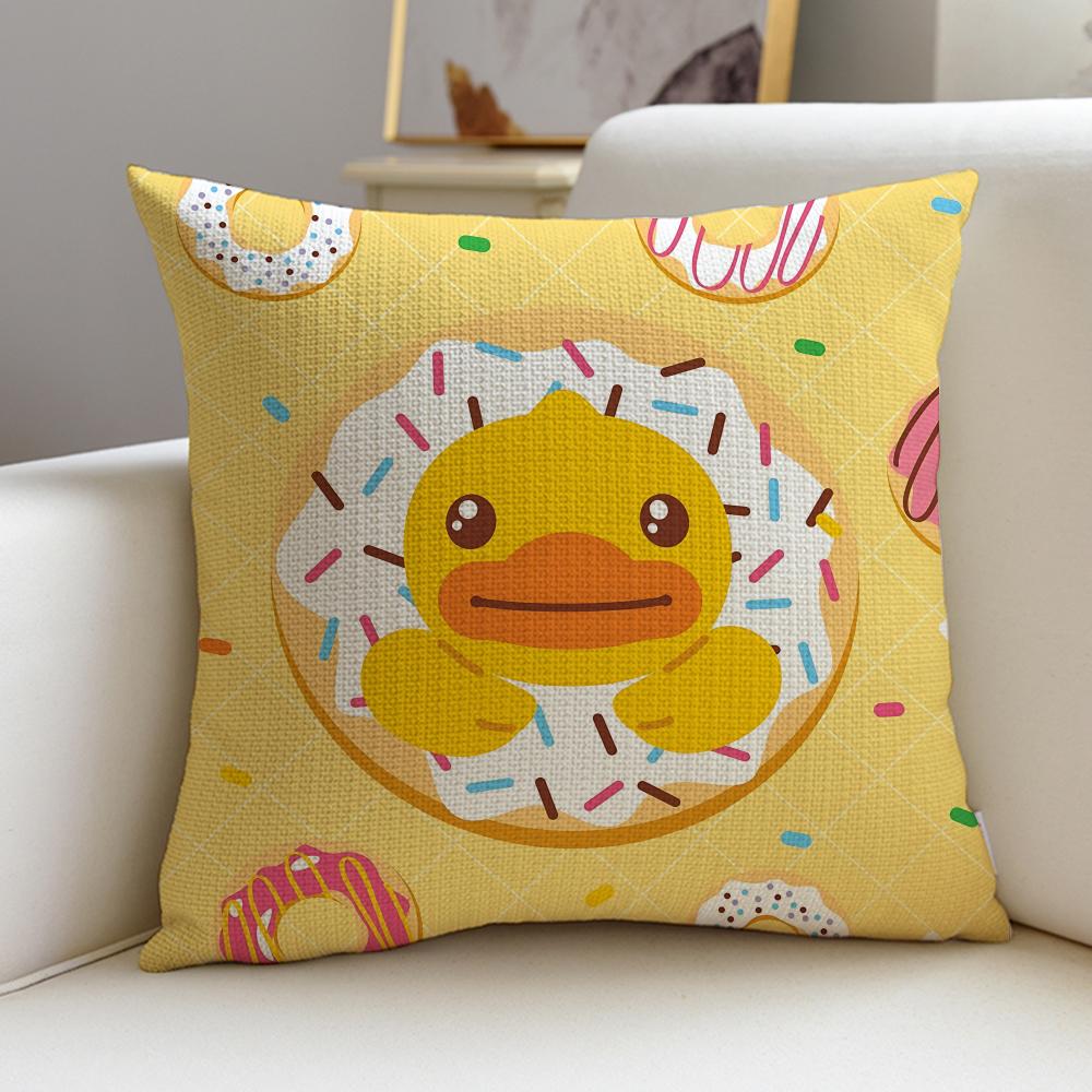 Bright BBDuckS Cushion Cover Breathable and skinfriendly linen pillowcase square removable and washable cushion