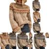 Cozy Women's Knitted Pullover Overwear Featuring Fashionable Stripe Pattern For Winter