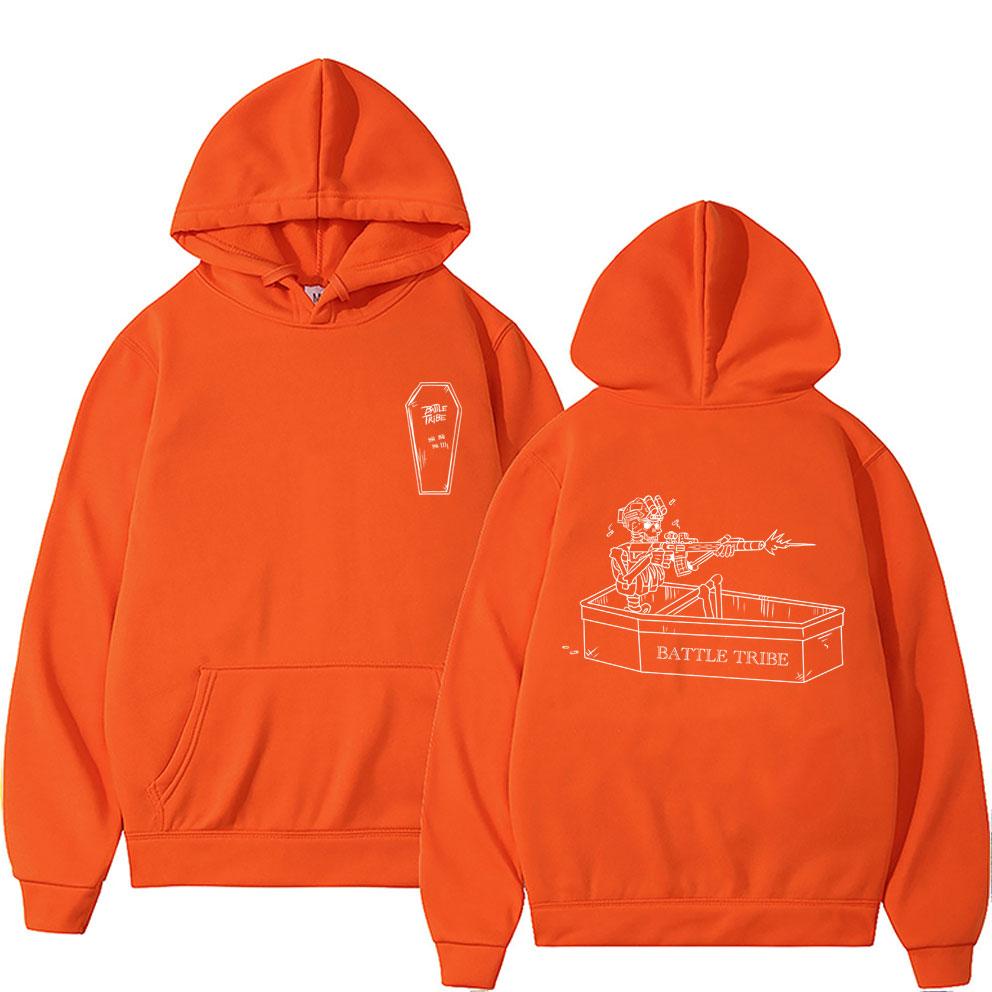 Battle Tribe From The Grave Pull Over Print Hoodie Men Vintage Casual Fleece Sweatshirt Male Fashion Oversized Hoodies