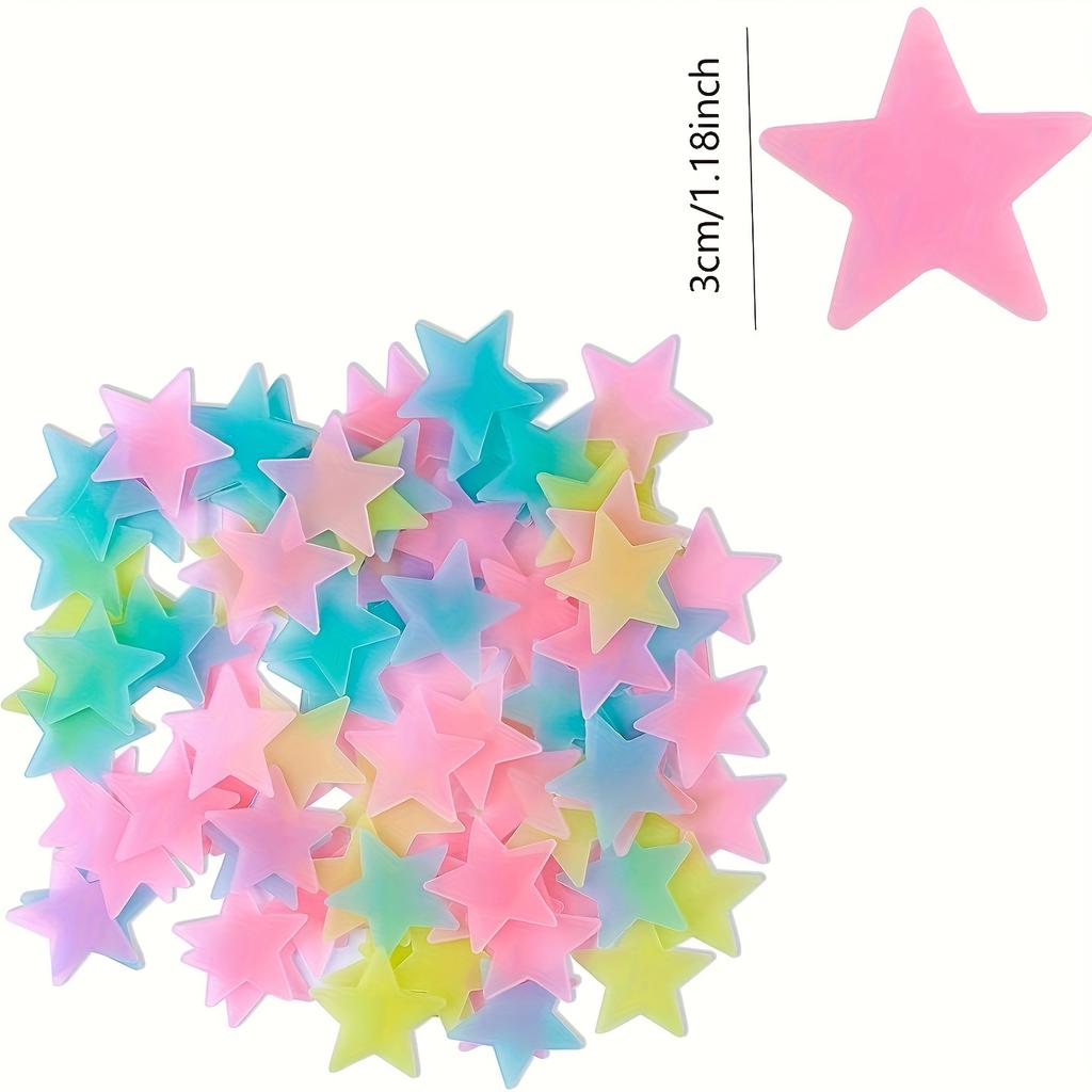 300pcs/500pcs Glow Star Wall Stickers - Glowing Plastic Pictures for Home Art Decoration and Ceiling Wall Decoration