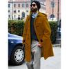 Woolen Coat Men's Horn Buckle Thickened Hooded Jacket New Woolen Trench Coat Wish