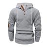 Autumn and Winter Men's Solid Color Jacquard Hooded Sweatshirt Loose Sports Casual Top Jacket