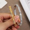 Htpwe Stainless Steel Bone Diamond Bamboo Bracelet Women 18k Gold Couple Holiday Gift Non-fading Bracelet Party Daily Zircon