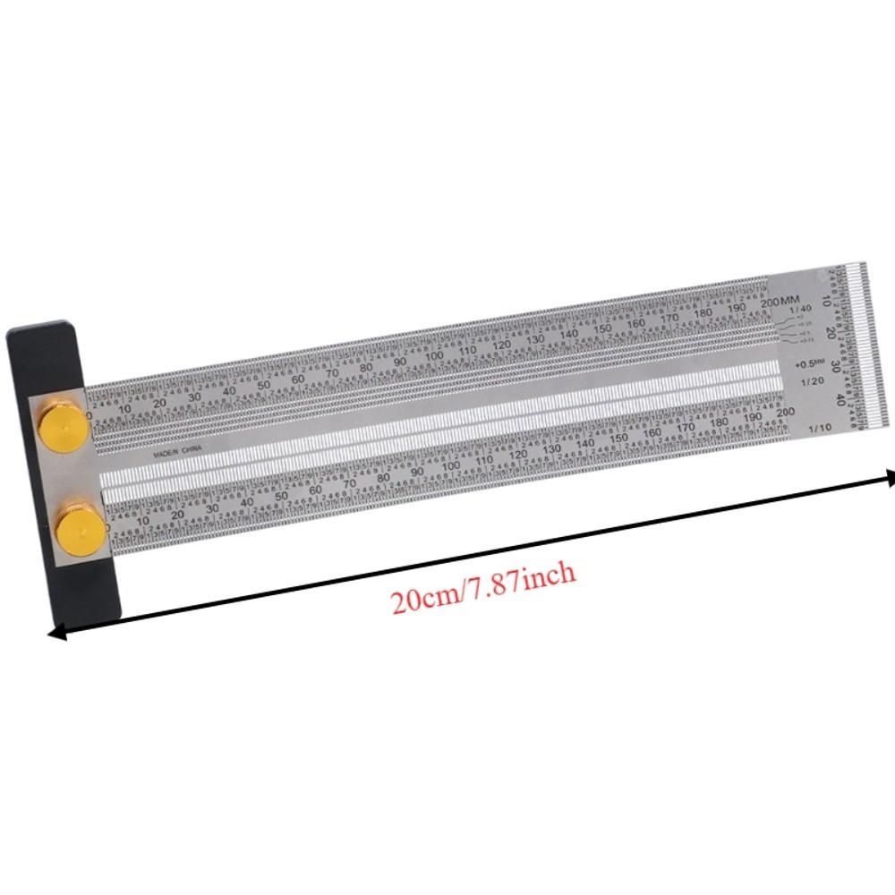 200mm T-Rule Hole Ruler Tshaped Marking Scale Portable Scribing Tool Precision Layout