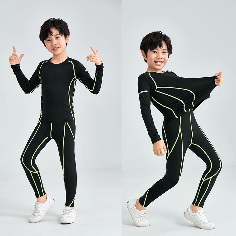 Summer Kids' Quick-Dry Sports Suit - Lightweight, Breathable Top & Pants for Basketball, Football & Running.