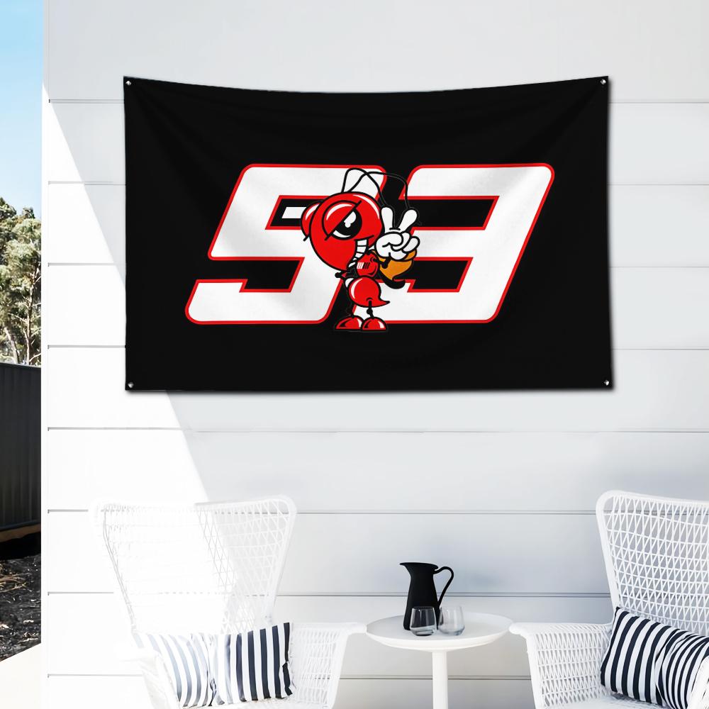 Hot Sale Moto Marquez Marc 93 Flag Polyester Digital Printing Banner For Garage Wall Art Out Door Decoration Car Club Tapestry
