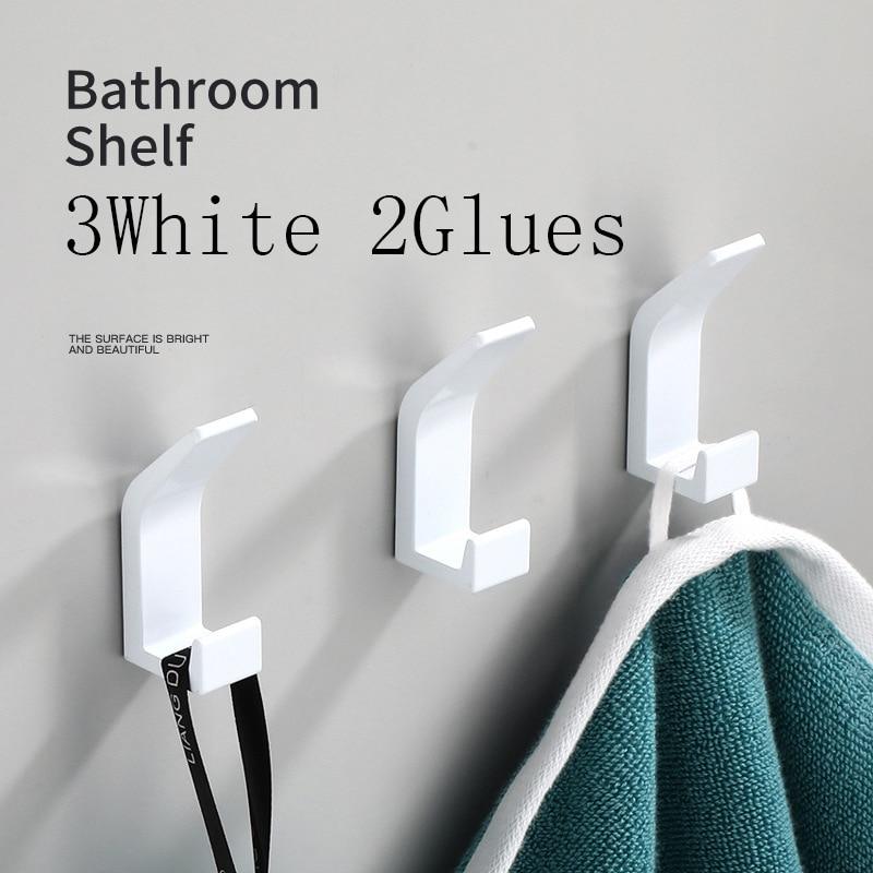 Double Hook Black White Towel Hook For Bathroom Clothes Hook For Bedroom Robe Hook Coat Hook For Livingroom Kitchen Accessories