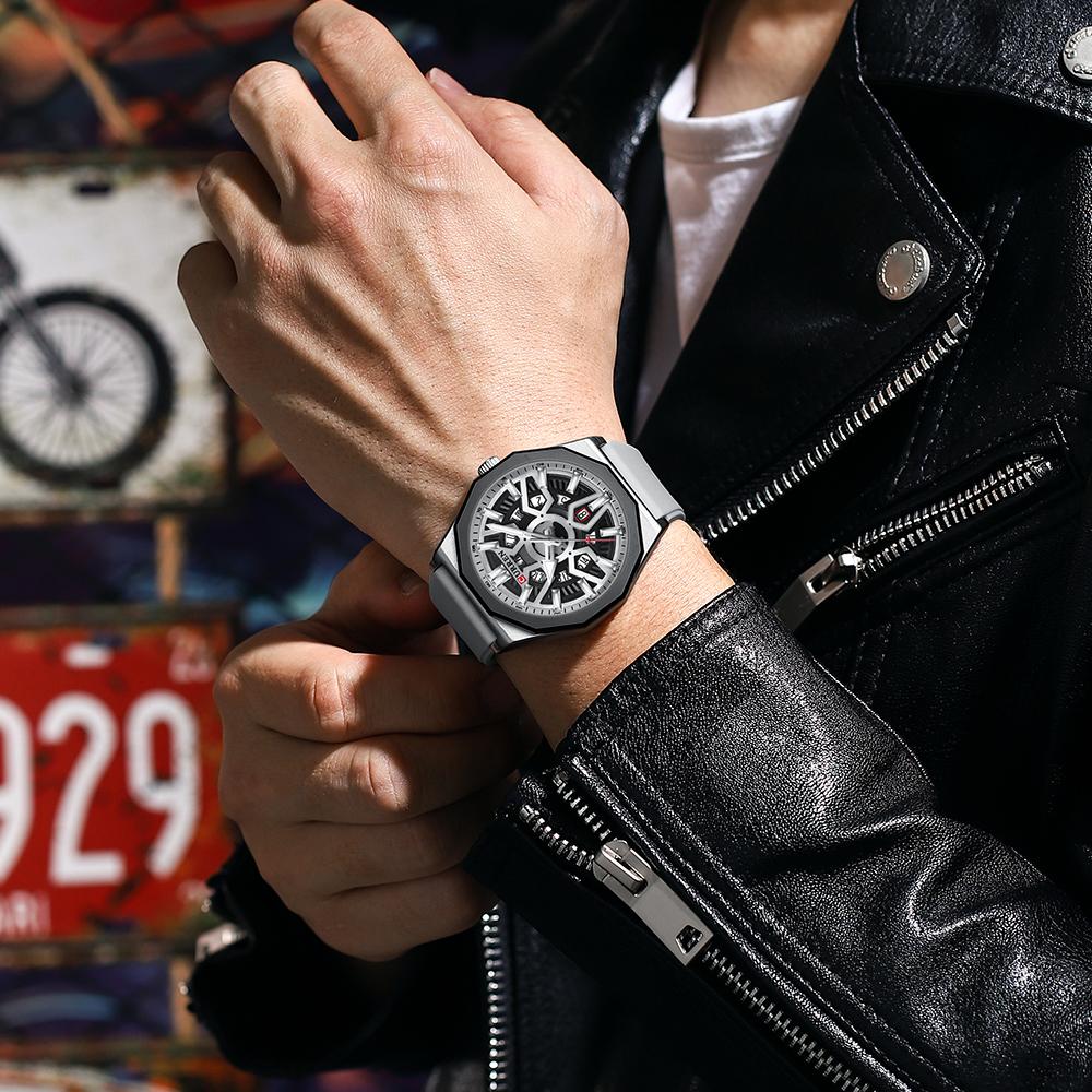 CURREN 8437 Luxury Fashion Casual Design Quartz Watch Luminous Hands Silicone Strap Wristwatches for Men's Montre Relojes Homme