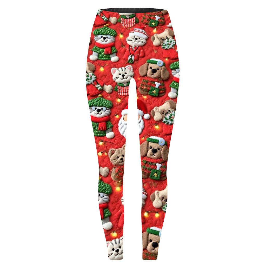 Women's Casual Fashion Outdoor Halloween Printed Slim Elastic Yoga Pants Cropped Pants