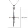 Personality Gothic Silver Color Warrior Broken Sword Cross Pendant Necklace for Women Men Hallowmas Hip-hop Punk Jewelry Gifts