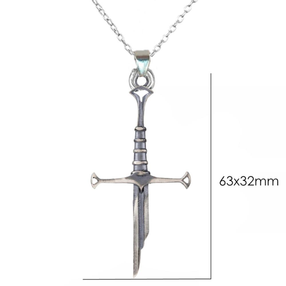 Personality Gothic Silver Color Warrior Broken Sword Cross Pendant Necklace for Women Men Hallowmas Hip-hop Punk Jewelry Gifts