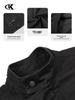 11KN Unisex Retro Distressed Workwear Jacket with Airplane Buckle and Wide Lapel