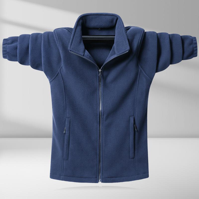 Jachetă Plush pentru Bărbați Toamnă și Iarnă Fleece Polar Monocromă Top cu Fermoar Toamnă Palton Îngroșat Îmbrăcăminte de Iarnă