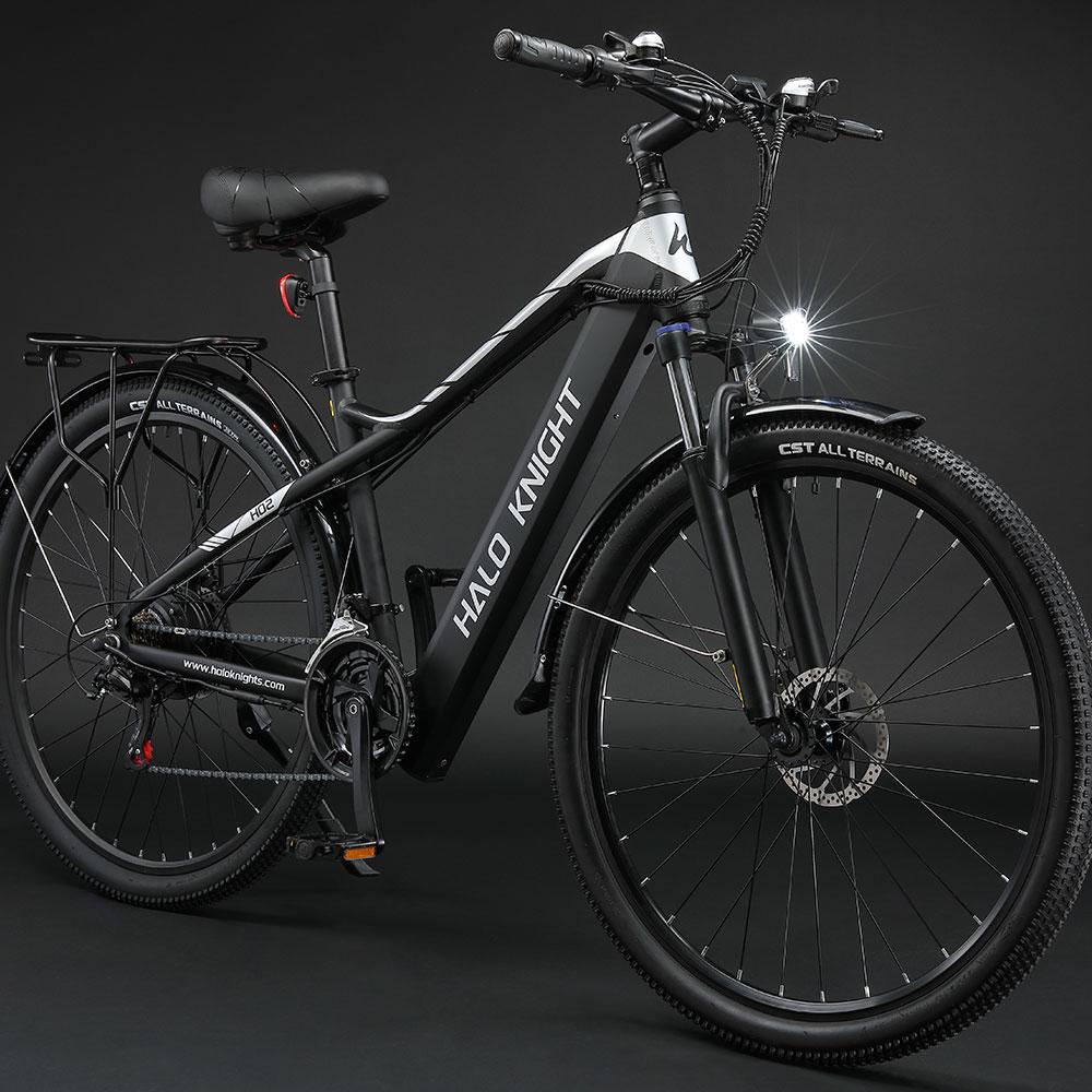HALO KNIGHT H02 Adult City Electic Bike With Seat 29 Inch Pneumatic Road Tires Urban Cycling Electric Bicycles
