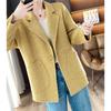 Winter Wool Coat for Women Loose Fit Tweed Jacket Oversized Warm Outerwear