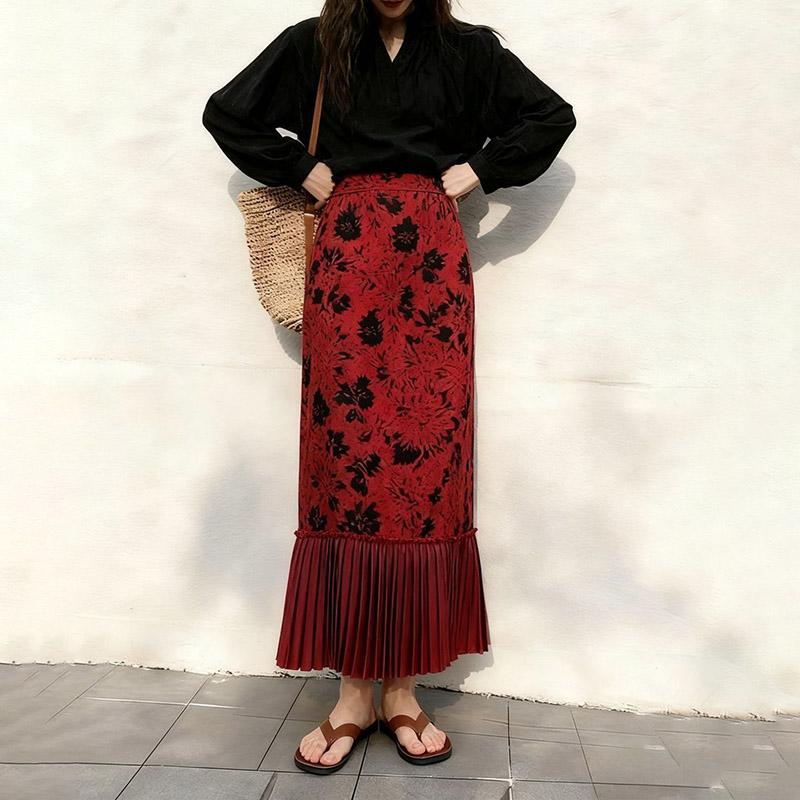 Half Skirt Women Cotton Casual Versatile Elastic Vintage Literary Classic Skirt Loose Comfortable Plaid Skirt