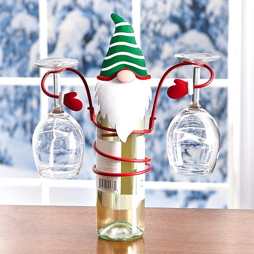 Holiday Wine Bottle Holders Christmas Theme Organizer Rack Festival Home Desktop Dwarf Decoration